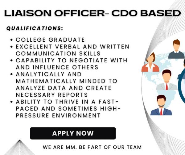 Jobtalk - Liaison Officer vacancy in Cagayan De Oro City! Hiring by M. Montesclaros Holdings, Inc.