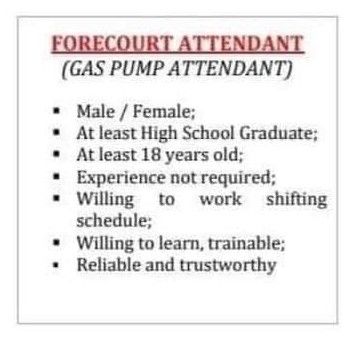 Jobtalk - Pump Attendant vacancy in El Nido! Hiring by Phoenix Petroleum Philippines, Inc.