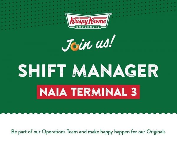Jobtalk - Shift Manager vacancy in Pasay! Hiring by Krispy Kreme Doughnuts