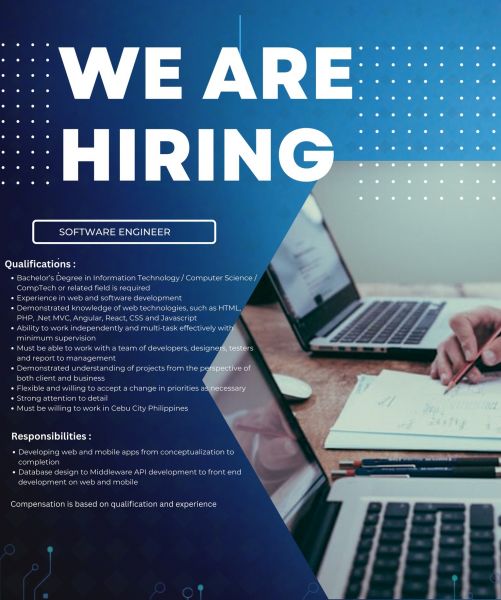 Jobtalk - Software Engineer vacancy in Cebu City! Hiring by Arielus Software