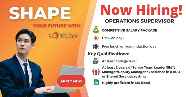 Jobtalk - Operations Supervisor vacancy in Iloilo City! Hiring by Conectys PH
