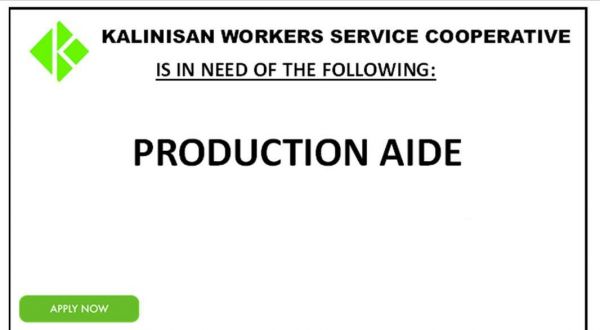 Jobtalk - Production Assistant vacancy in Antipolo City! Hiring by Kalinisan Workers Service Cooperative