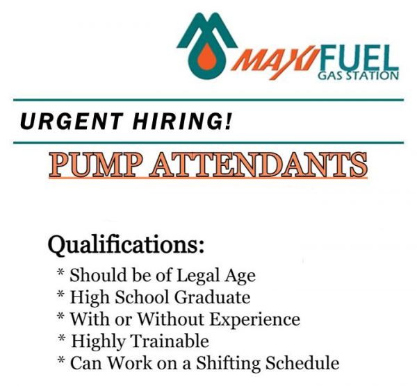 Jobtalk - Pump Attendant vacancy in Silang! Hiring by Maxifuel Gas Station