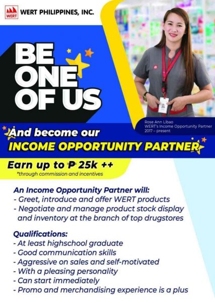 Jobtalk - Trade Marketing Specialist vacancy in San Fernando City! Hiring by Wert Philippines, Inc.