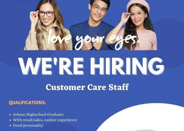 Jobtalk - Customer Care Representative vacancy in Sta. Cruz! Hiring by Executive Optical