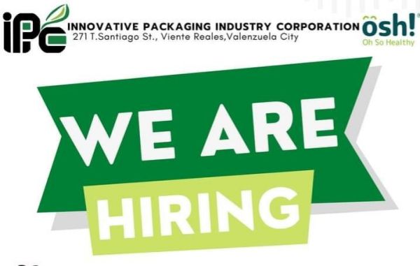 Jobtalk - Research & Development Specialist vacancy in Valenzuela! Hiring by Innovative Packaging Industry Corporation