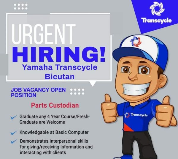 Jobtalk - Parts Custodian vacancy in Parañaque! Hiring by Transcycle