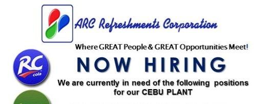 Jobtalk - Trade Marketing Specialist vacancy in Mandaue City! Hiring by ARC Refreshments Corporation