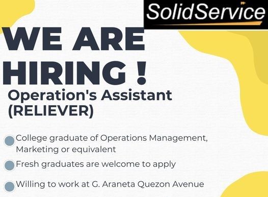Jobtalk - Marketing Operations Assistant vacancy in Quezon City! Hiring by SolidService Electronics Corporation