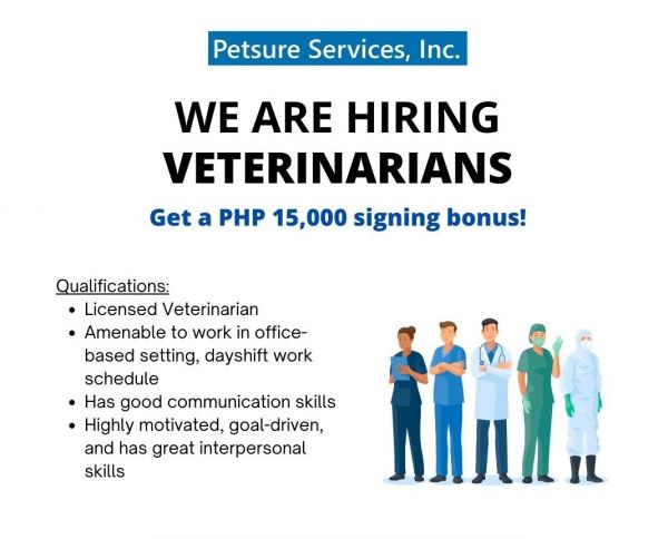 Jobtalk - Veterinarian vacancy in Quezon City! Hiring by Petsure Services, Inc.