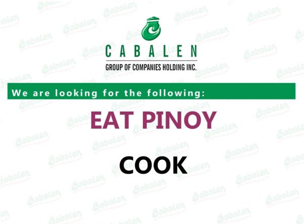Jobtalk - Cook vacancy in Taguig City! Hiring by Eat Pinoy