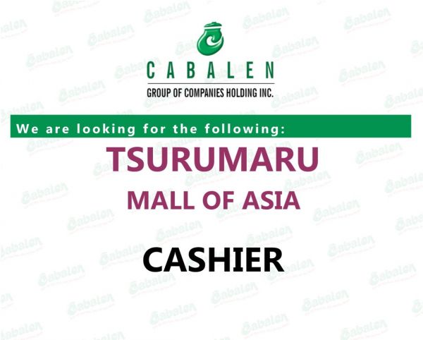 Jobtalk - Cashier vacancy in Pasay! Hiring by Tsurumaru Udon x Tempura