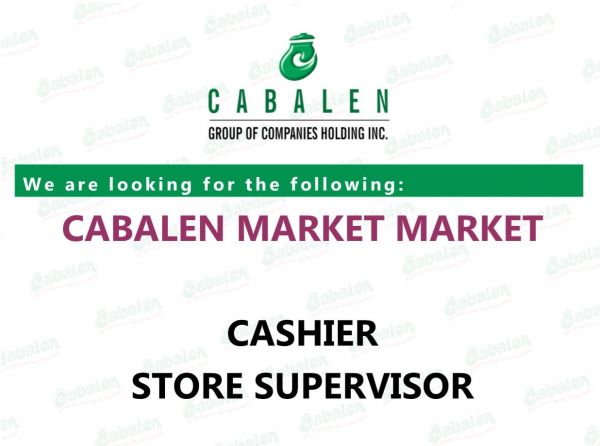 Jobtalk - Store Supervisor vacancy in Taguig City! Hiring by Cabalen