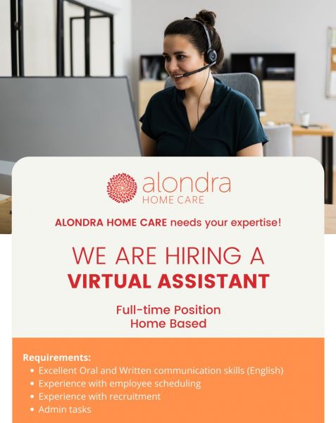 Jobtalk - Virtual Assistant, Work from home (WFH)  for Alondra Home Care