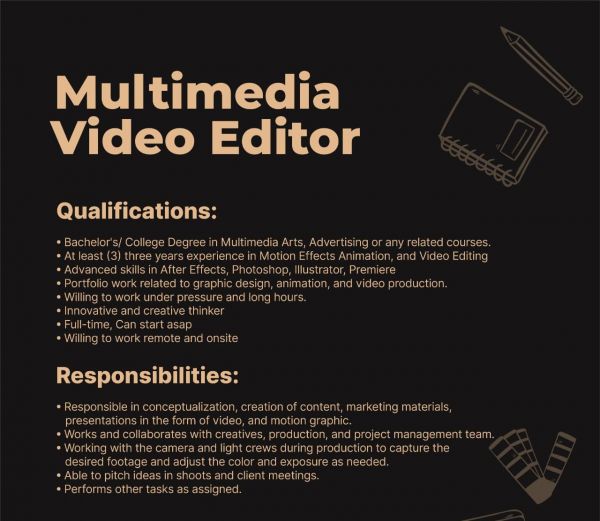 Jobtalk - Video Editor vacancy in San Juan! Hiring by Group of Five Creative Concepts, Inc.