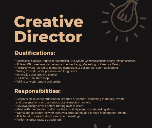 Jobtalk - Creative Director vacancy in San Juan! Hiring by Group of Five Creative Concepts, Inc.