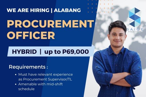 Jobtalk - SAIGE Solutions, Inc. looking for Procurement Officer, Hybrid setup,  in Muntinlupa