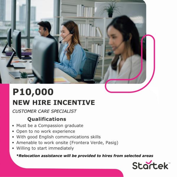 Jobtalk - Customer Care Specialist vacancy in Pasig! Hiring by STARTEK Philippines