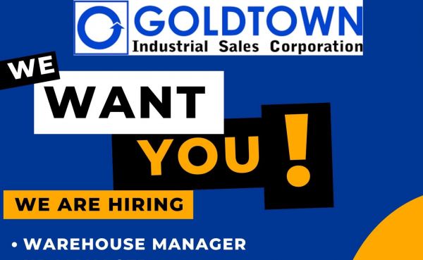 Jobtalk - Warehouse Manager vacancy in Cagayan De Oro City! Hiring by Goldtown Industrial Sales Corporation
