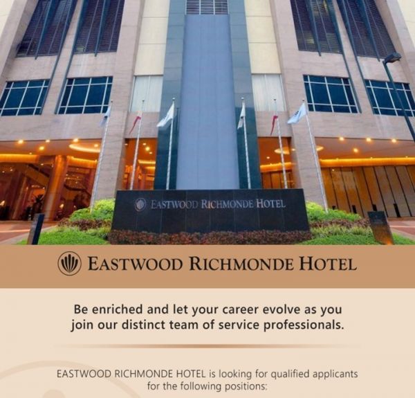 Jobtalk - Waiter vacancy in Quezon City! Hiring by Eastwood Richmonde Hotel