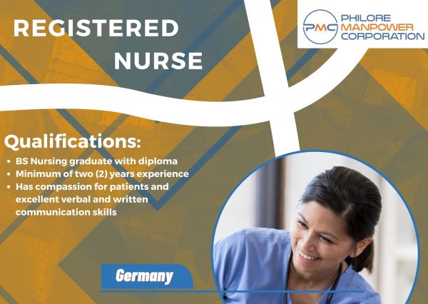 Jobtalk - Looking for Registered Nurse bound for Germany! Recruited and managed by Philore Manpower Corporation