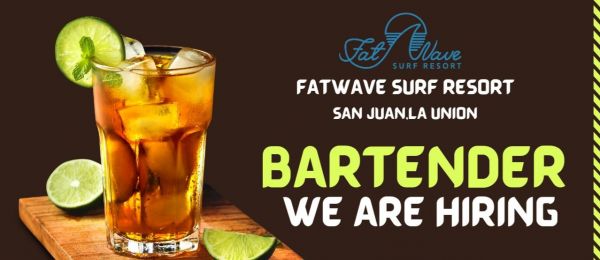 Jobtalk - Bartender vacancy in San Juan! Hiring by Fatwave Surf Resort