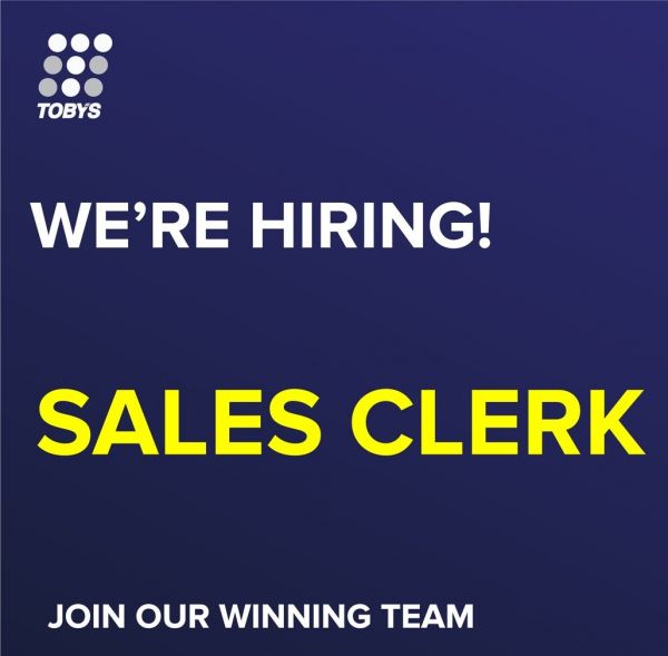 Jobtalk - Sales Clerk vacancy in San Fernando City! Hiring by Toby's Sports
