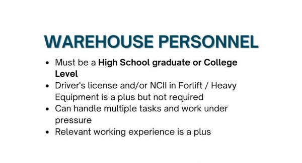 Jobtalk - Warehouse Laborer vacancy in Biñan City! Hiring by GF Micro Optics Philippines, Inc.