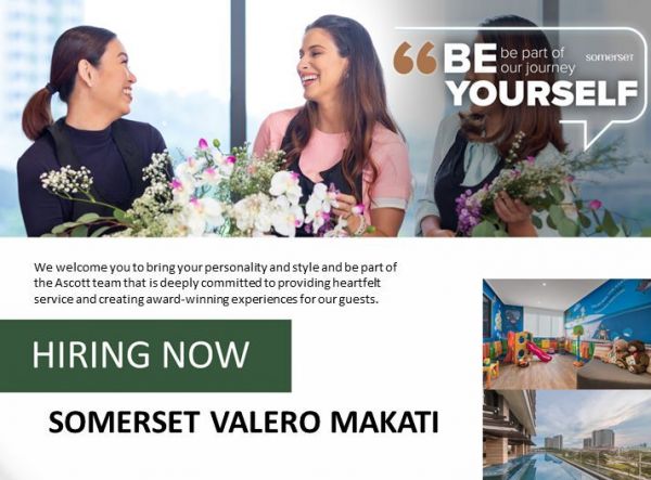 Jobtalk - Housekeeping Supervisor vacancy in Makati! Hiring by Somerset Valero Makati