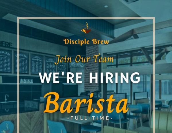 Jobtalk - Barista vacancy in Quezon City! Hiring by Disciple Brew