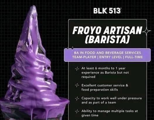 Jobtalk - Barista vacancy in Marilao! Hiring by Blk 513