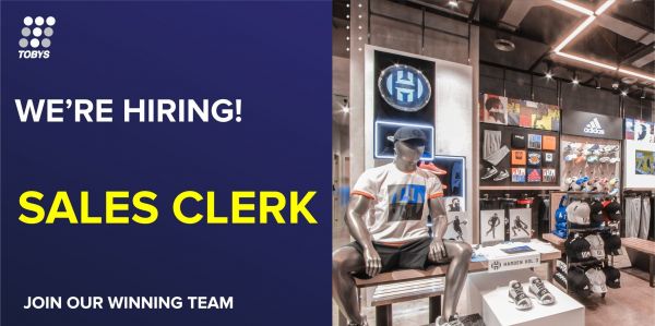 Jobtalk - Sales Clerk vacancy in Baguio City! Hiring by Toby's Sports