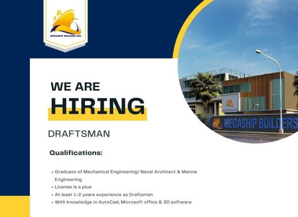 Jobtalk - Draftsman vacancy in Albuera! Hiring by Megaship Builders Inc.