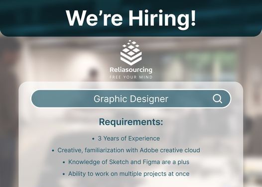Jobtalk - Graphic Designer vacancy in Pasay! Hiring by Reliasourcing Inc.