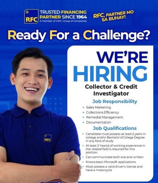 Jobtalk - Credit Investigator vacancy in Olongapo City! Hiring by Radiowealth Finance Co.