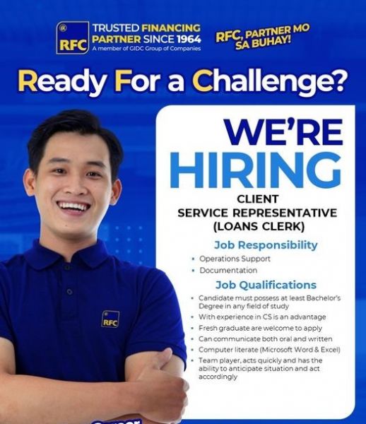 Jobtalk - Loan Clerk vacancy in Malolos City! Hiring by Radiowealth Finance Co.