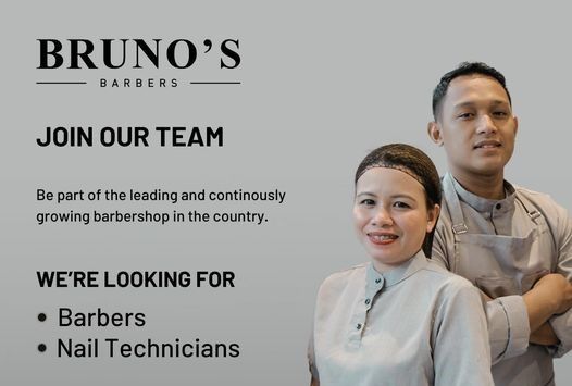 Jobtalk - Barber vacancy in Quezon City! Hiring by Bruno's Barber