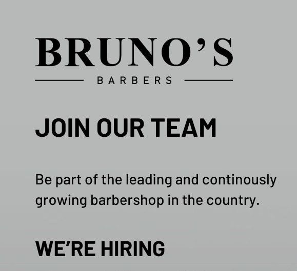 Jobtalk - Maintenance Staff vacancy in Pasig! Hiring by Bruno's Barber