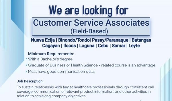 Jobtalk - Customer Service Associate needed for  field work in Samar Eastern area