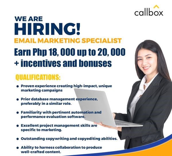 Jobtalk - Marketing Specialist vacancy in Davao City! Hiring by Callbox Inc.