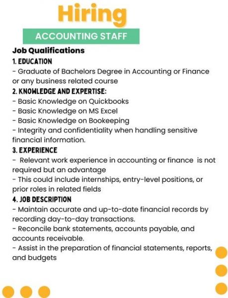 Jobtalk - Accounting Staff vacancy in Taytay! Hiring by Kily