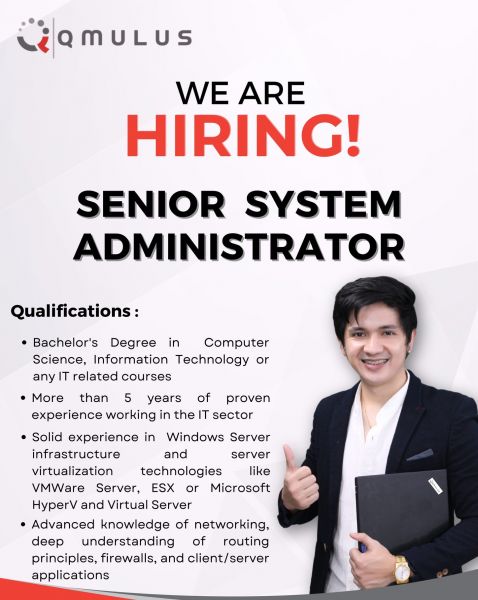 Jobtalk - Senior System Administrator, Work from home (WFH)  for Qmulus Solutions Inc.
