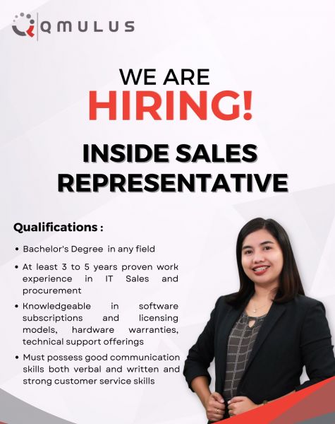 Jobtalk - Inside Sales Representative, Work from home (WFH)  for Qmulus Solutions Inc.