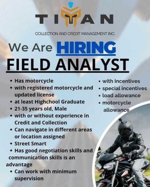 Jobtalk - Credit & Collection Representative needed for  field work in Leyte area