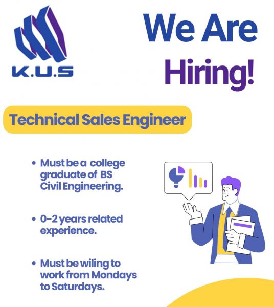 Jobtalk - Technical Sales Engineer vacancy in Pasig! Hiring by K.U.S Structural Components Inc.