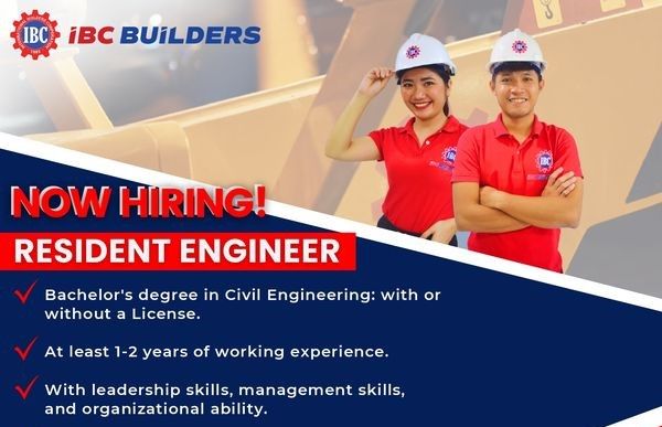 Jobtalk - Resident Engineer vacancy in Panay! Hiring by IBC International Builders Corporation
