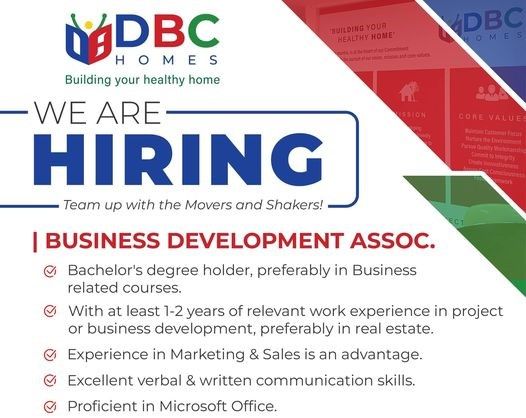 Jobtalk - Business Development Associate vacancy in Iloilo City! Hiring by DBC Homes