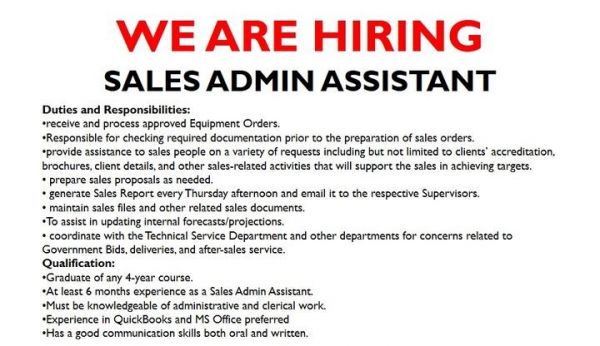 Jobtalk - Sales Admin Assistant vacancy in Makati! Hiring by Business Machines Corporation
