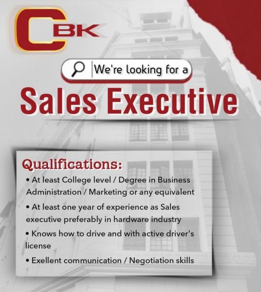 Jobtalk - Sales Executive needed for  field work in Nueva Ecija area