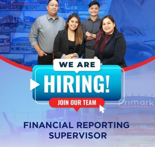 Jobtalk - Financial Reporting Supervisor vacancy in Ermita! Hiring by Primark Center